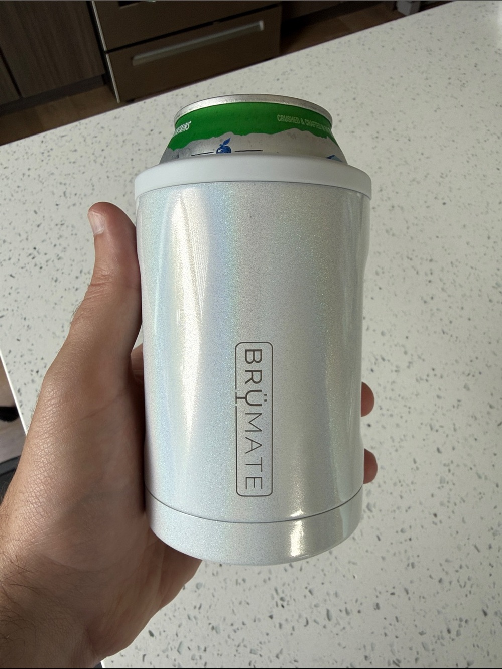 Brumate Shimmer White Can Cooler